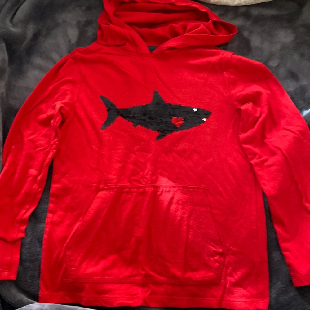 Kids long sleeve hooded t shirt